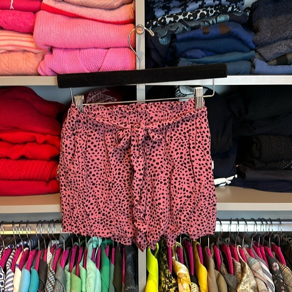 Loft pink with black spots 3” shorts size XS